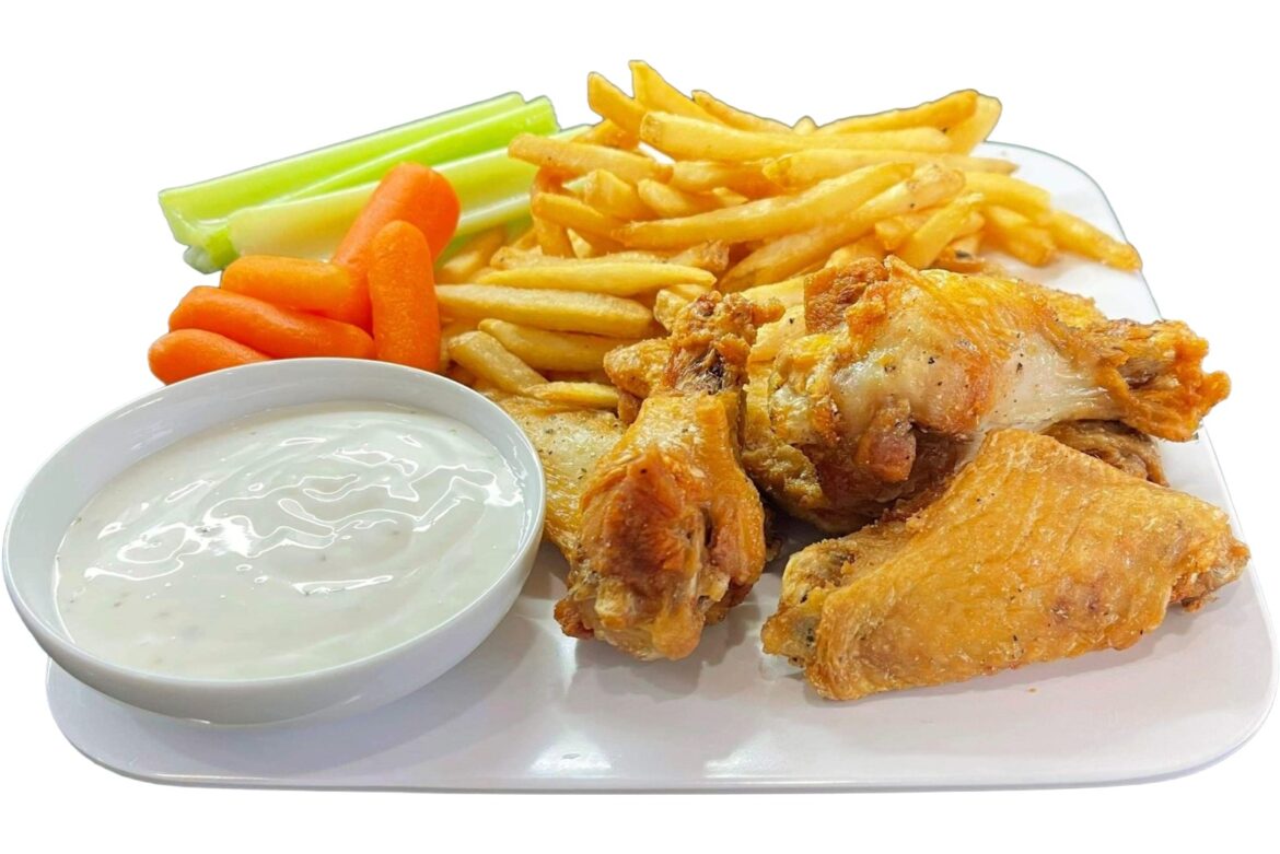 Salt & Pepper Wings with Fries
