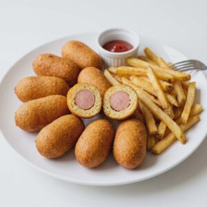 Mini Corn Dog Bites with Fries