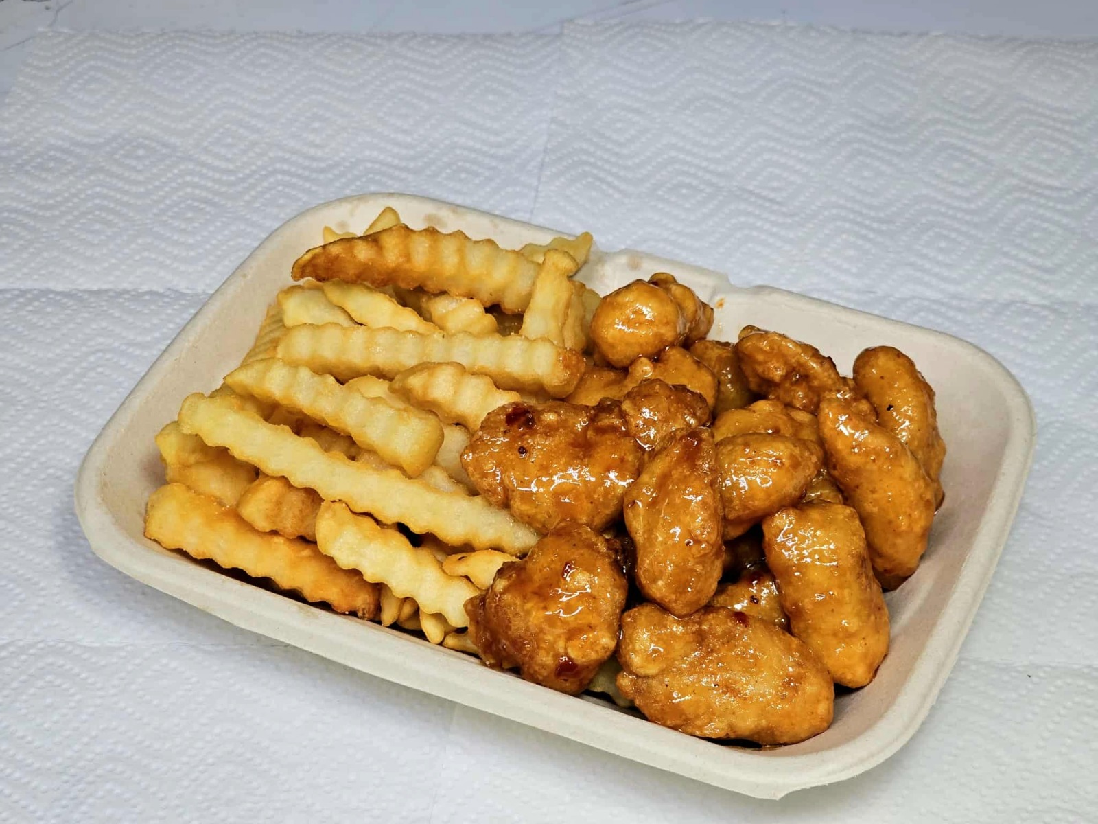 Crispy Orange Chicken with Fries